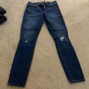Womens dark wash skinny jeans